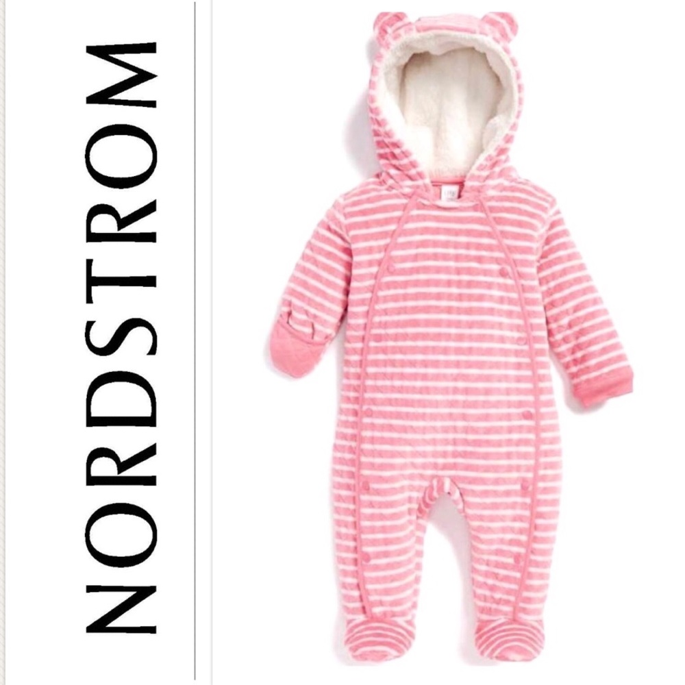 💕HP💕 Pink Hooded Bunting by Nordstrom Baby